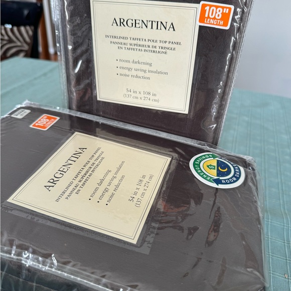 Argentina Interlined Taffeta Pole Panel 54”x108” 2 Panels - Picture 1 of 6